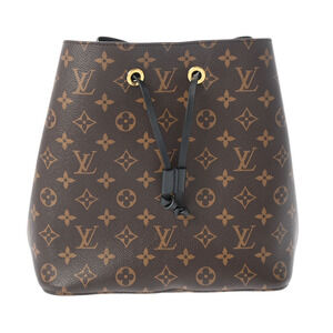 Louis Vuitton Monogram NeoNoe Brown Noir Black Canvas Shoulder Bag